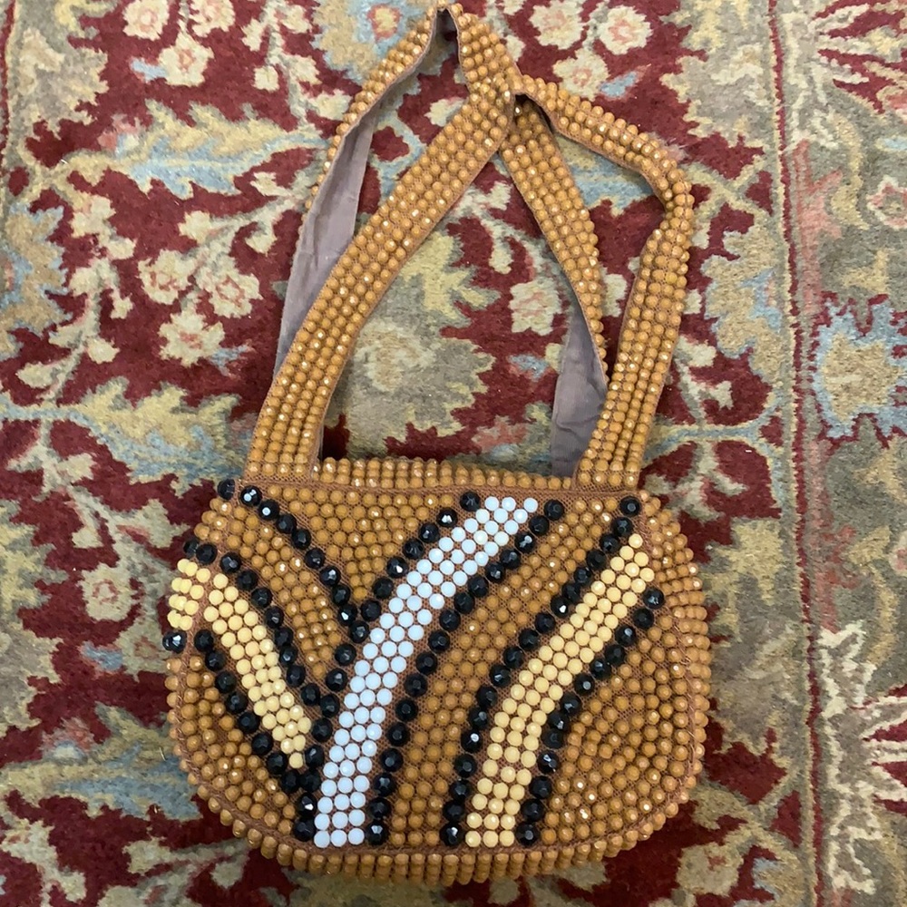 Vintage Roger Van S Beaded  Shoulder Bag Purse Made in Hong Kong